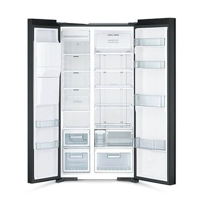 Hitachi Side By Side Glass Refrigerator With Dispenser Glass RSX700GPUK0GBK Black